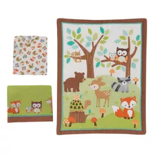 Animales Del Bosque, Juego De Ropa De Cama De 3 Piezas, Colo