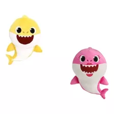 2 Pelúcia Baby Shark / Rosa E Amarelo Kit Premium 
