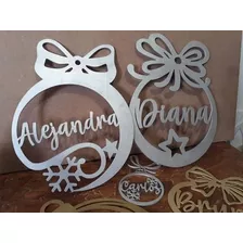 24 Esferas Navideñas Personalizadas Con Nombre De 12 Cm