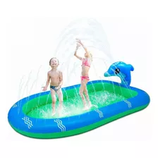 Piscina Inflable 170x110x45cm Dino Delfin Lanza Chorro Agua