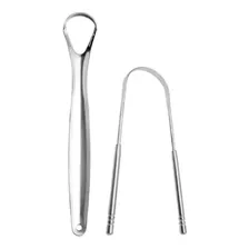 Kit 02 Limpador Língua Raspador Aço Inox Higiene Bucal