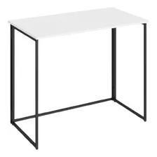 Mesa Dobrável Portátil Web Office Branco Com Preto 90x50x74