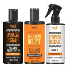 Operação Resgate Reconstrutor+ Shampoo+ Leave-in Widi Care