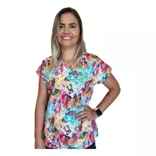 Blusa - Pijama Cirúrgico Estampado -scrub - Princesas Disney