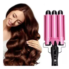 Rizador De Pelo, Lagom Ga-002 Ondas Cerámica Con Temperatura Ajustable, Triple Tubo Rizador De Cabello De 25mm, Herramienta De Peinado Automático Para Mujer Cabello Largo / Corto Y Viajero Regalo (ros