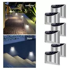 6pcs Solar Jardín Exterior Impermeable Lámpara De Pared