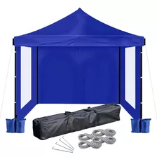 Gazebo Para Playa 3x3 Autoarmable Plegable Con Paredes Reforzado Color Azul