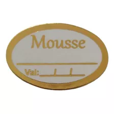 Etiqueta Adesiva Para Mousse Com Linha E Validade 1.000 Un Cor Dourado Desenho Impresso Mousse/validade