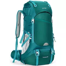 Mochila Senderismo Verde Impermeable 50l + Cubierta Lluvia