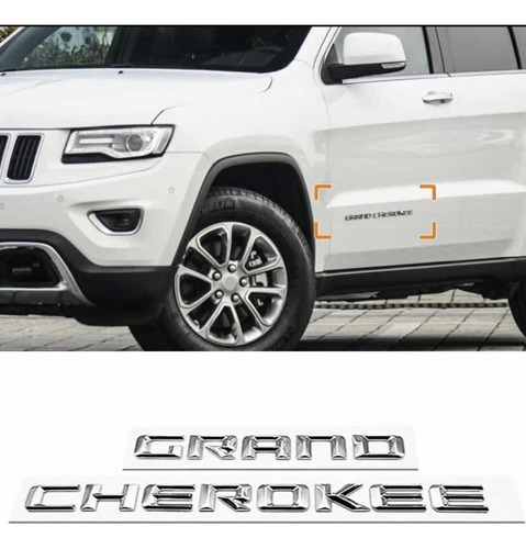 Emblema Grand Cherokee Jeep Lateral Cromado 1 Unidad Foto 2