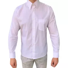 Camisa Social Masculina 100% Microfibra Manga Longa Branca