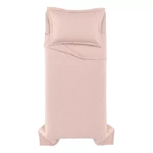 Colcha Solteiro Trussardi 1 Porta Travesseiro 300fios Grasso Cor Rosa