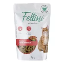 Snack Húmedo Gatos Sabor Pollo En Salsa Fellini 85gr