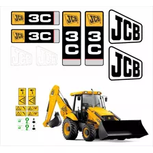 Adesivos Retro Escavadeira Jcb 3c Faixas Kit Completo R411