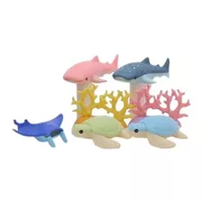 Iwako Deep Sea Animals Tiburon Tortuga Stingray Coral Reef J