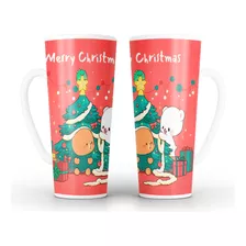 Taza Conica Premium Milk Y Mocha Navidad Juntos