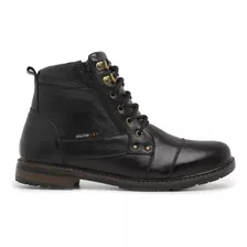 Bota De Couro Masculina Casual Zíper Lateral Conforto Leve