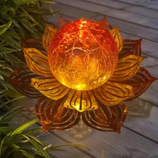 Lámpara Solar Flor De Loto Luces Jardín Exterior Decorativo