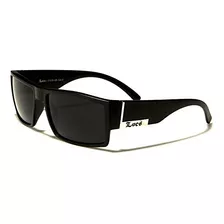 Gafas De Sol - Locs Mens Flat Top Gangster Sunglasses Black 