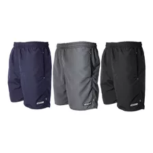 Kit 3 Short Masculino Tactel Tamanho Gigante Grande Elástico