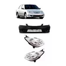 Kit Parachoque + Farol Honda Civic 2004 2005 2006 Novo