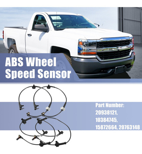 4 Sensor Abs Para Chevy Silverado 1500 2500hd 3500hd 07-13 Foto 6