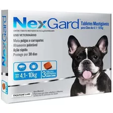 Antipulgas E Carrapatos Nexgard Para Cães De 4,1 A 10 Kg C/3