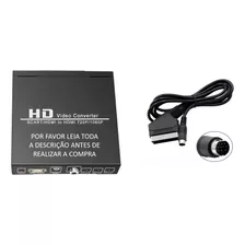 Conversor Scart Rgb Para Hdmi + Cabo Scart Para Sega Saturno