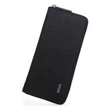 Carteira Grande Com Zíper De Bolsa Para Celular Cartões Luxo Cor Preto