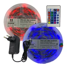 Kit Fita Luz Led Rgb Colorida 3528 10m + Fonte Alimentação