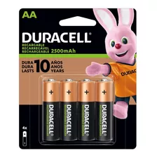 Pila Recargable Duracell Tamaño Aa 4 Unidades 2500 Mah