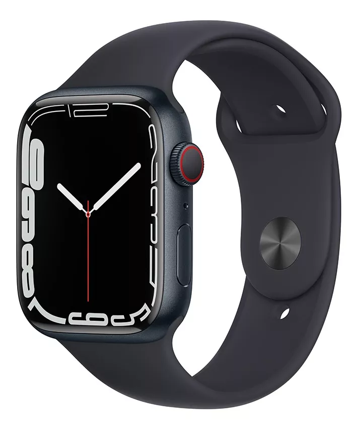 Apple Watch Series 7 (gps + Cellular, 45mm) - Caja De Aluminio Color Azul Medianoche - Correa Deportiva Azul Medianoche