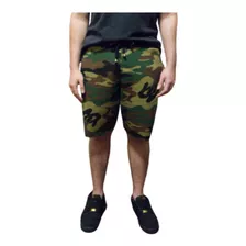 Bermuda Moletom Masculina Camuflada Exército- Tamanho Grande