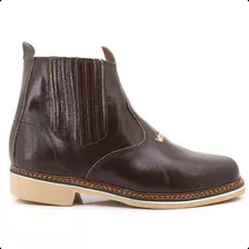 Bota Botina Masculina Rodeio Wrangler Country Couro Liso