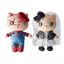 Peluche Chucky Y Tiffany. 23 Cms. Hello Kitty. Set. Felpa.