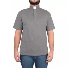 Camisa Para Pastor - Polo Clerical Cinza Escuro Ref.:220