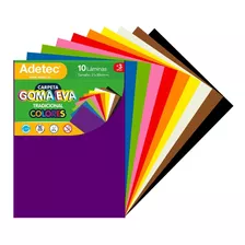 Goma Eva Tradicional A4 Colores Adetec X 10 Hj - 515