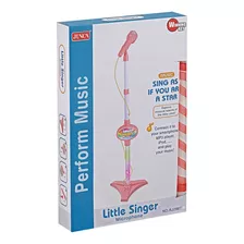 Microfono Para Niños Infantil De Pie Luces Mp3 Hasta 85cm 