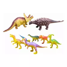 Dinossauro Kit 8 Unidades Brinquedo Dino Borracha Resistente