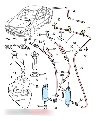 Manguera Para Limpiadores Saab 9-3 03/11 9-5 98/10 12788576 Foto 3