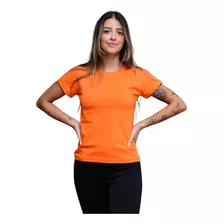 Camiseta Feminina Sem Estampa Lisa Gola Redondo