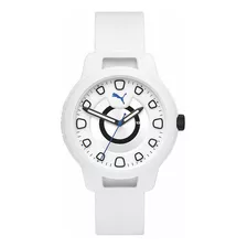 Reloj Hombre Puma P5009 Cuarzo 43mm Pulso Blanco En Silicona