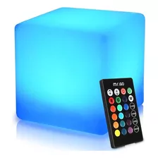 Mr Go - Taburete De Cubo De Luz Led Recargable De 16 Pu...