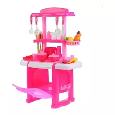 Cocina De Juguete Infantil Luz, Sonido Y Accesorios Rosada 