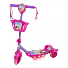 Patinete Musical Infantil Com Cesta Luzes Led E Som Princesa