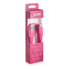 Cabo De Dados Usb Para Lightning iPhone 1m Rosa Elgin