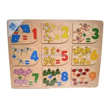 Puzzle En Madera Numeros Sumas Restas 30x22cm El Duende Azul