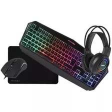 Kit 4 Acessórios Gamer Teclado Mouse Headset Mousepad Mymax