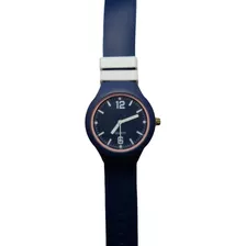 Relogio Pulso Silicone Quartz Semi Numerico Azul Escuro