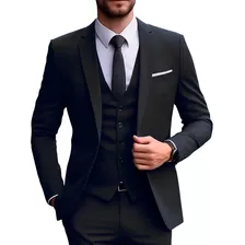 Terno Slim De Luxo Kit Completo - Calça + Blazer + Colete 